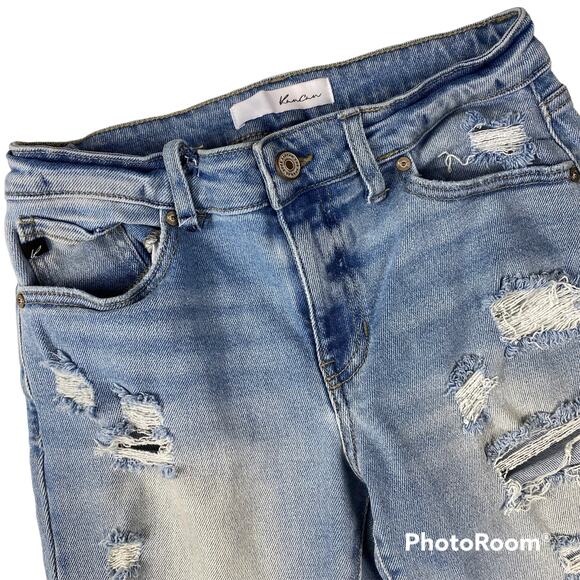 Kancan Frayed Hem Jeans Cuffed Distressed Skinny Denim Mid Rise Womens Sz 5/26 - Picture 4 of 11